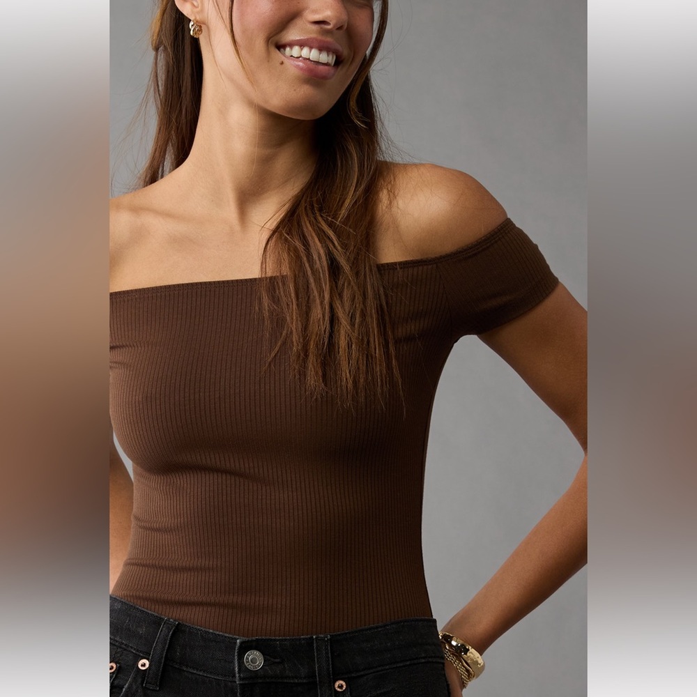 Ribbed Off the Shoulder Bodysuit